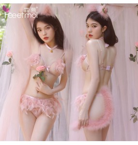 FEE ET MOI Sexy Feather Fox Fairy Bikini Set (Pink)